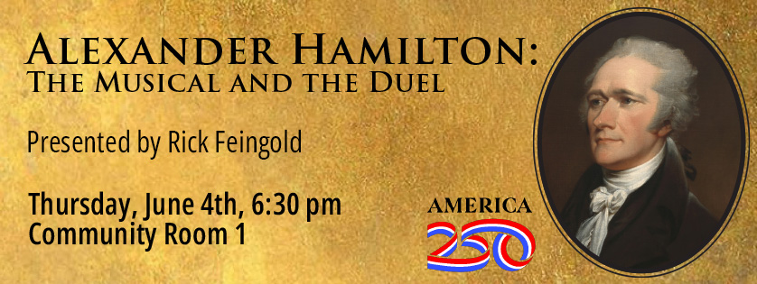 Alexander Hamilton lecture, Thu, June 4, 6:30