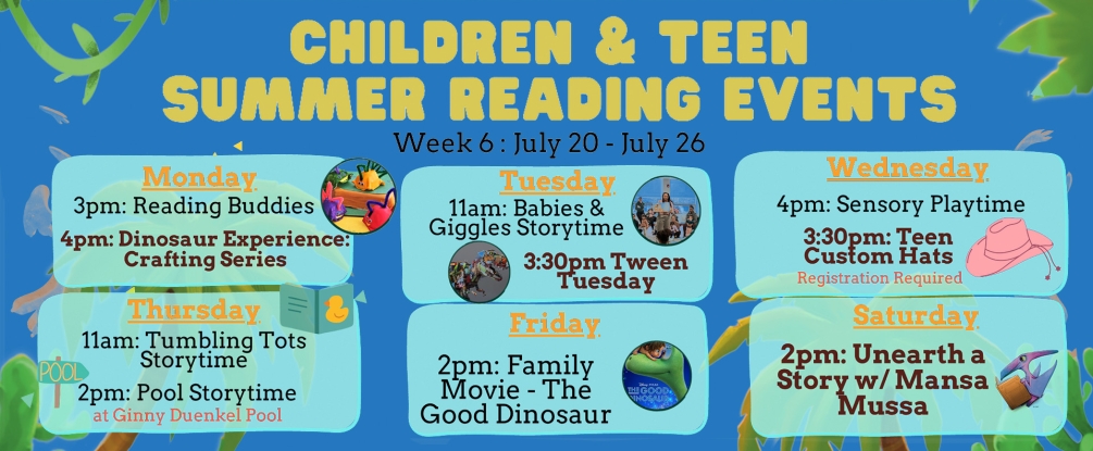 Children and Teen Summer Reading week 6